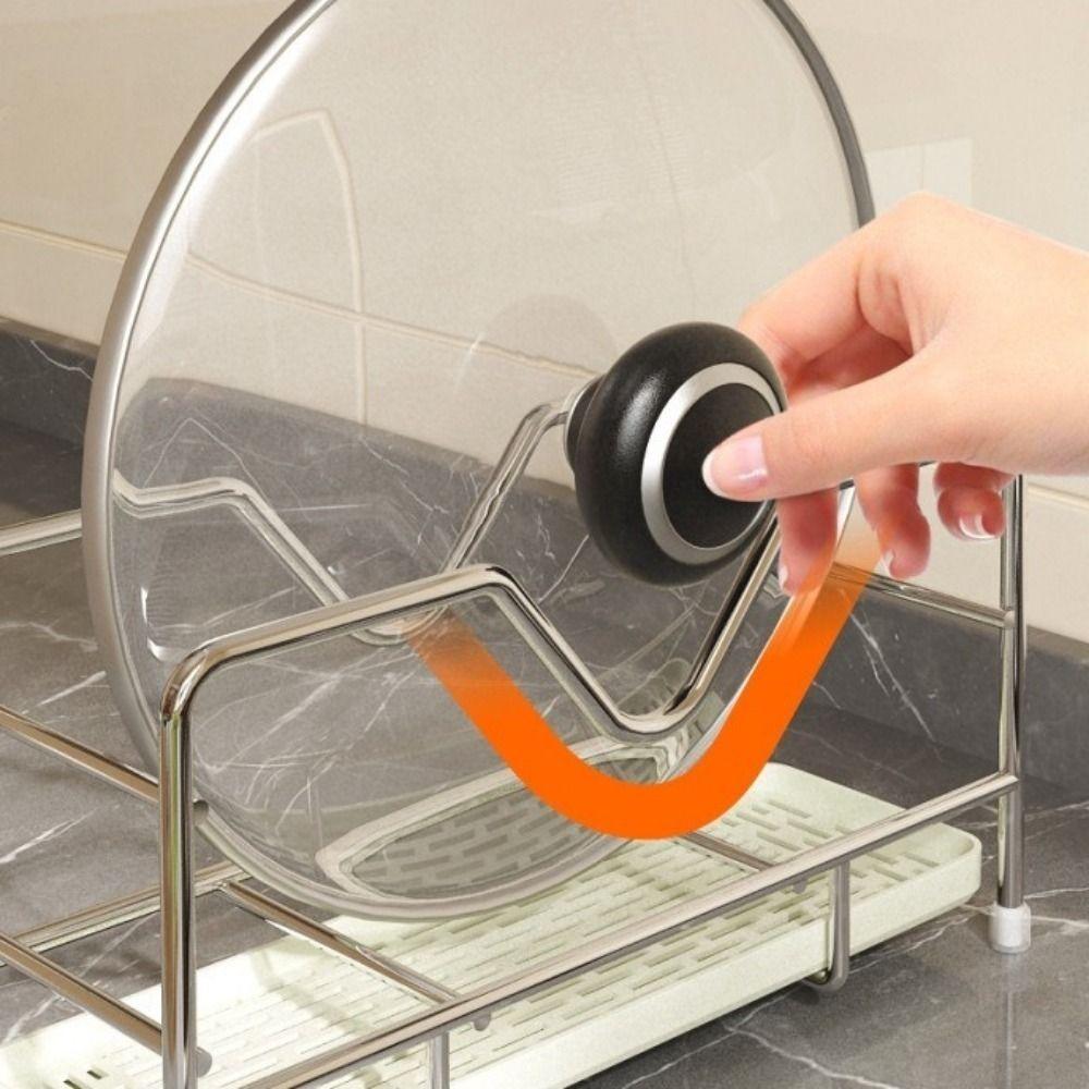 Rustproof Cookware Storage Rack Space Saving Pot Lid Rack Chopping Board Organizer  Restaurant