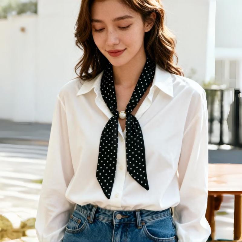 Spapani Korean Style Beaded Thin Scarf Necklace