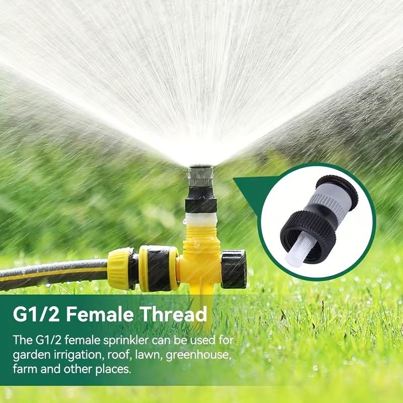 9pcs 360° Rotating Pop‑Up Automatic Lawn Spray Heads With G1/2 Female Thread Adjustable Coverage Range Lawn Sprinklers