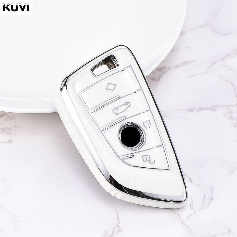 Moda TPU Araba Uzaktan Anahtar Kılıfı Kabuk Fob BMW X1 X3 X5 X6 X7 1 3 5 6 7 Serisi G20 G30 G11 F15 F16 G01 G02 F48 Anahtarsız