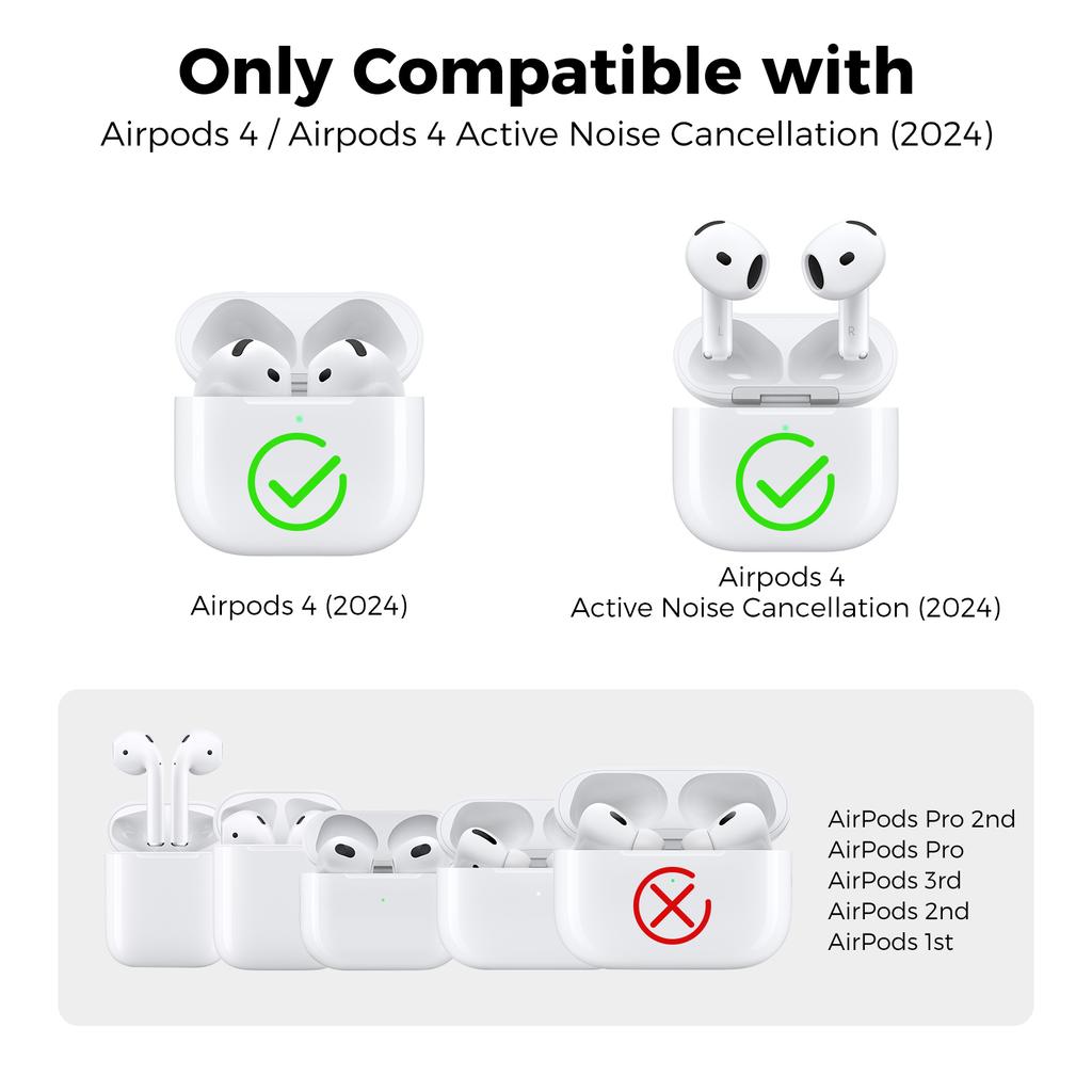 AHASTYLE PT60-4 3 Pair Ear Hooks for AirPods 4 Silicone Earbuds Tips Sport Ear Tips Replacement, Size: M