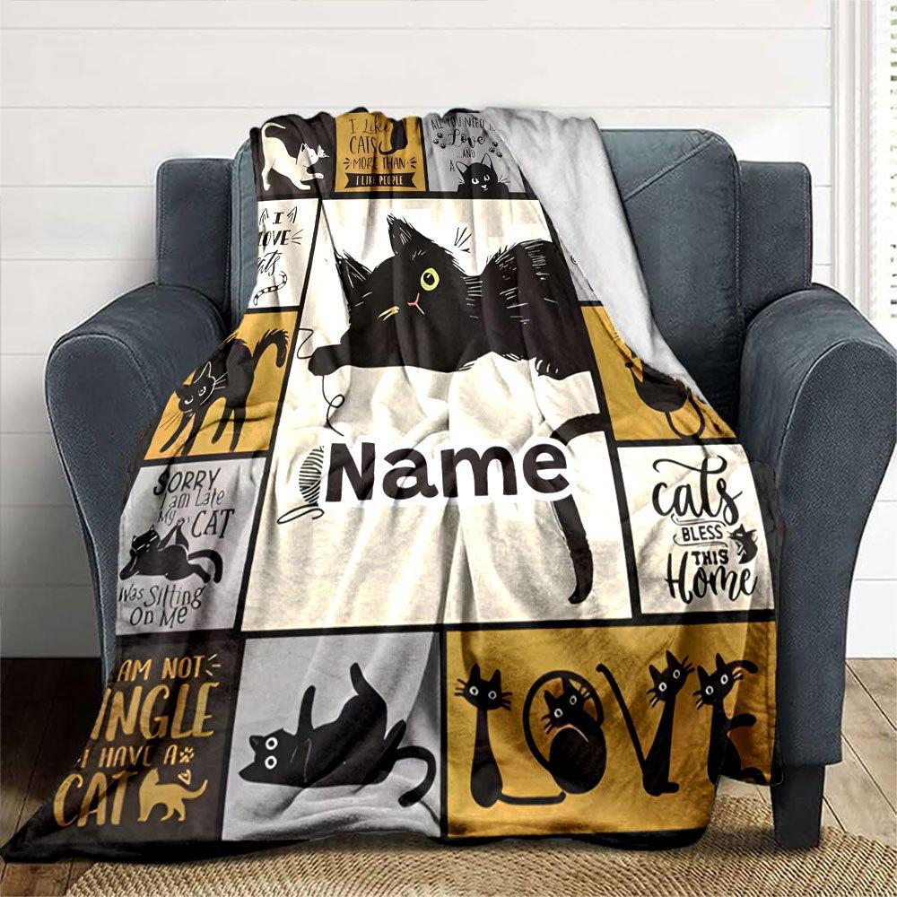 Cats And Quotes Gift Personalized Text Comfortable Texture Versatile For Sofa Couch Office Bed Picnics All Season Use Versatile Accessory Perfect Gift