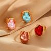 Lats Alien Irregular Baroque Imitation Pearl Open Ring For Women, Geometric High-End Feeling Finger Jewelry Fashion Accessories