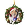2D Weihnachtshund Acryl Anhänger Hängender Acryl Weihnachtsbaum Anhänger 8cm Dekorative Weihnachtshunde Schmuckstück Fenster