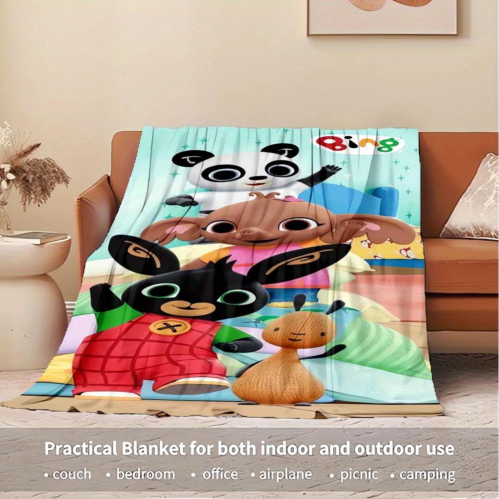 1pz Coperta Plaid in Flanella, Panda, Coniglietto, BingPattern Stampata, Calda Accogliente Morbida Coperta Per Divano Letto Divano Auto Ufficio Viaggio190