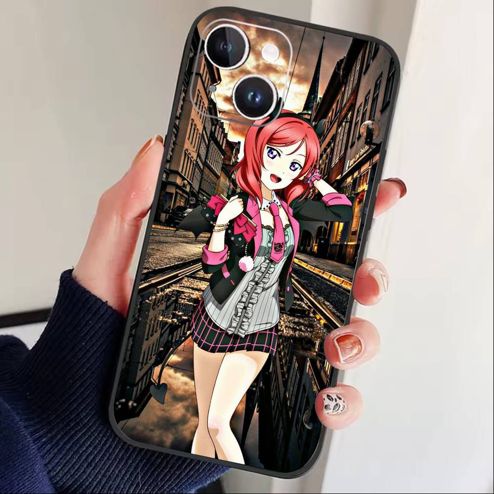 Love Live-Nishikino Maki Phone Case For iPhone17,16,15,14,13,12 Plus,Max Soft Silicone Black Cover