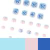 Blue 3D flower foot nail piece, hot-selling in summer, wearing nail toenail piece, French manicure toenail piece