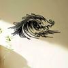 Black Iron Wave Wall Art for Living Room Patio Office, Metal Home Decor Coastal Design