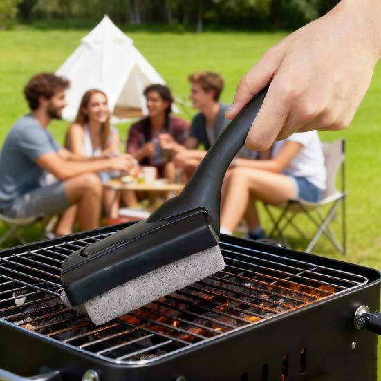 Yousheng Grillreinigerstein und Schaber-Set Natürlicher Keramik-Bimsstein Grillreiniger für Roste Herd Ofen Sicher Kratzfest BBQ-Bürsten