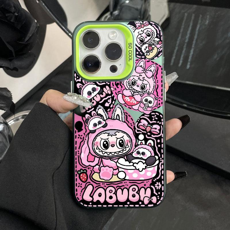 Panda Labu Is Suitable for Apple 16Pro Mobile Phone Case iPhone15 Color Silver 1413 Creative 12promax11x.