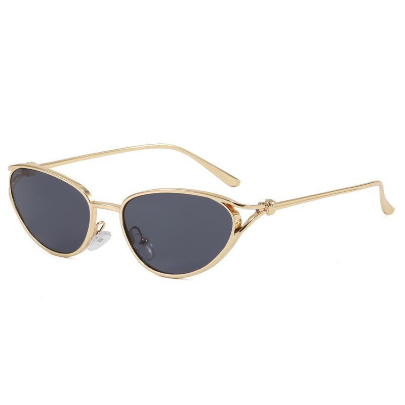 Trendy fashion flat glasses marine sunshade sunglasses small frame round face square face metal full frame glasses