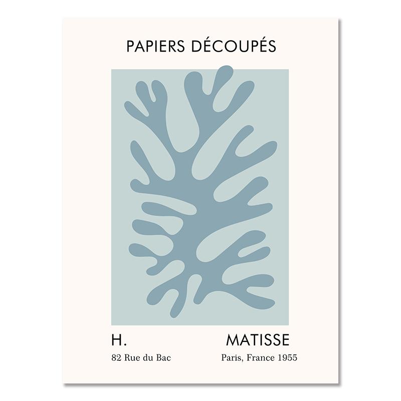 Abstract Matisse Poster Colourful Boho Flower Leaves Canvas Painting Henri Coral Wall Art Prints Living Room Home Decoration