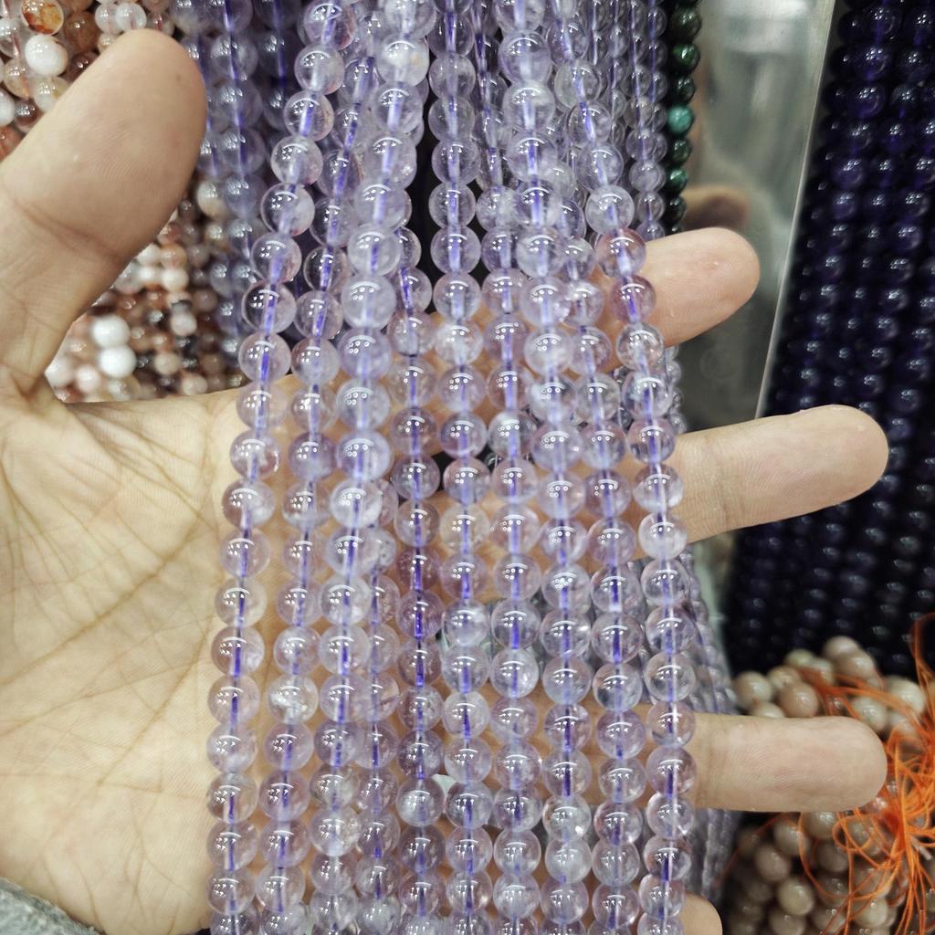 Purple Series Amethyst & Super Seven Crystal Beads: Round, Natural Stone, DIY Jewelry Accessories