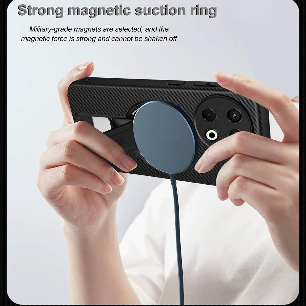 For TECNO Spark 30 Pro 4G Case Carbon Fiber Texture PC + TPU Phone Cover with Kickstand