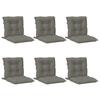 Low Back Chair Cushions 6 Pcs. Dark Grey 100x50x7 Cm Fabric