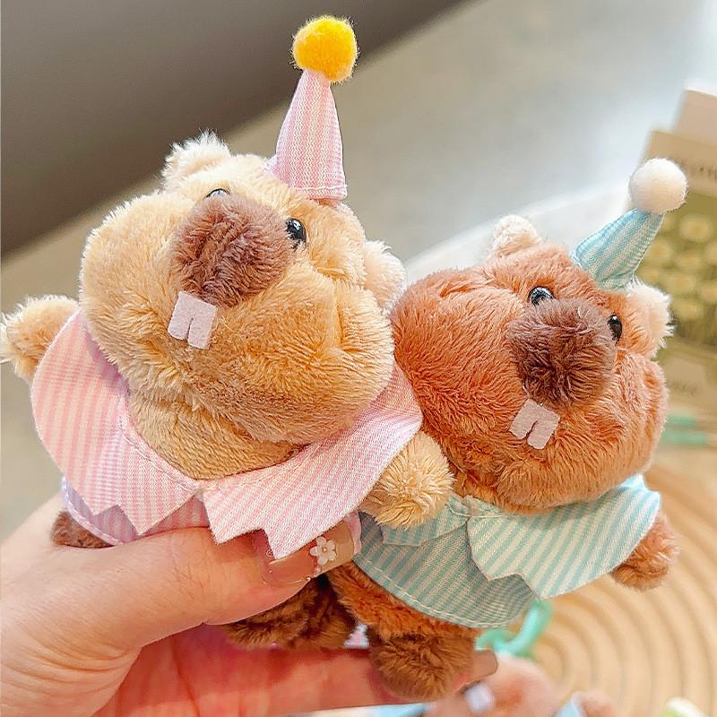 Clothes Groundhog Wearing Hats Cartoon Plush Keychain Daily Use Pendant Gifts