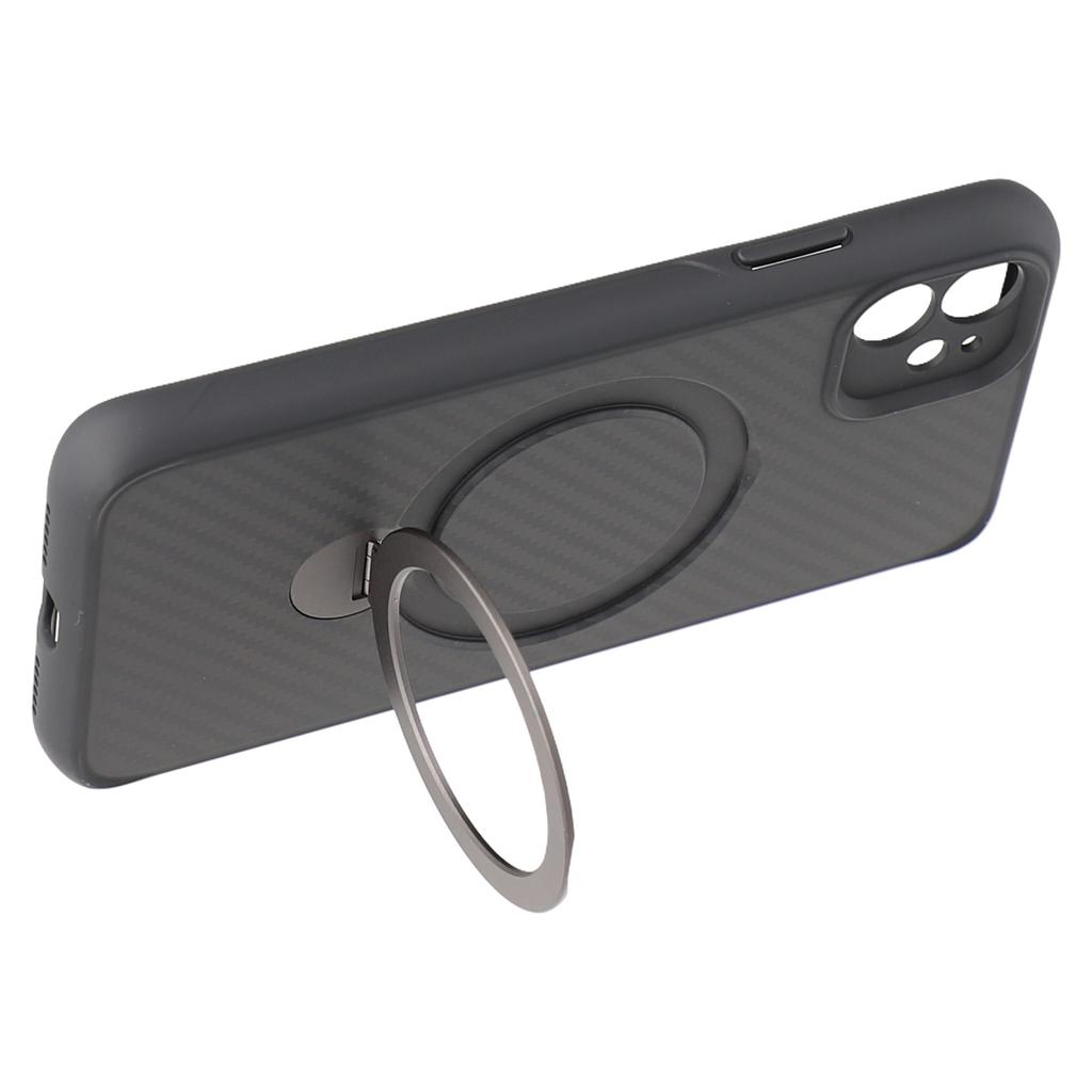 For iPhone 11 Case Compatible with MagSafe Kickstand TPU+PC Phone Cover Carbon Fiber Texture