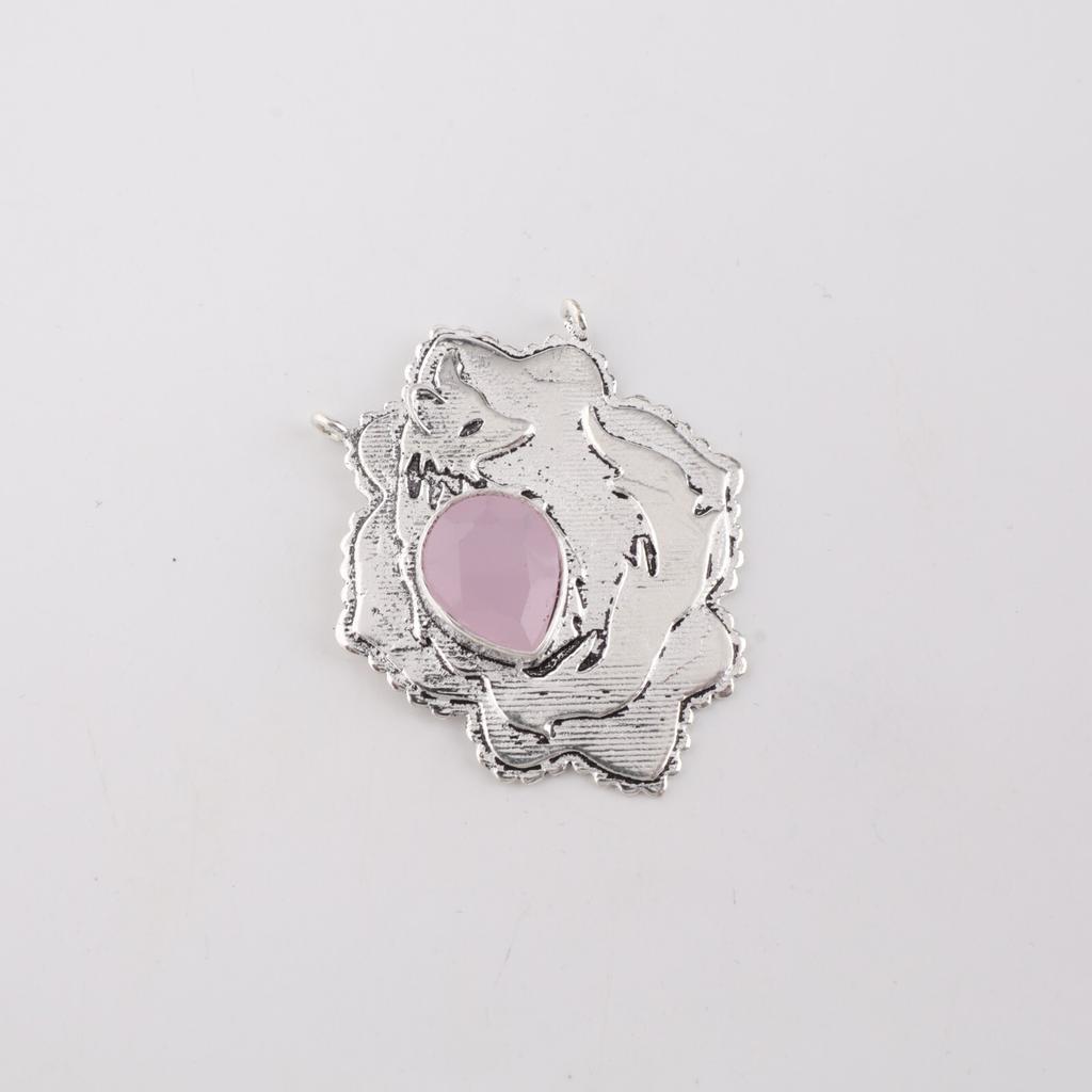 Rose Chalcedony Gemstone 925 Sterling Silver Jewelry Pendant 1.29" For Birthday CP-32-21