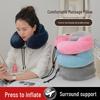 Inflatable Travel Pillow - U-shaped, Foldable Neck Support for Airplane, Car, Office & Outdoors