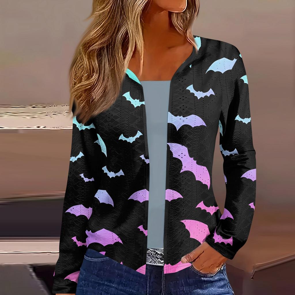 Women's Top Long Sleeve Halloween  Print Daily Weekend Fashion Thin Cardigan Blouse