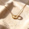Gold Heart Necklace, Double Heart Necklace for Women Heart Chain Necklace Heart Necklaces Jewelry Gifts for Women Girls