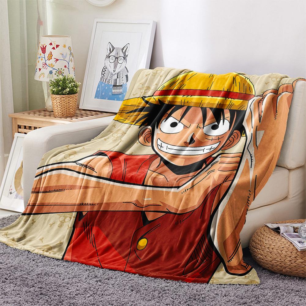1pz Una Pezzo Monkey D Luffy Coperta in Flanella Fantasia Adatta a Tutte le Stagioni per Arredamento Casa Calore e Comfort Regali Regalo Festivo