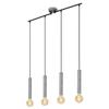 Pendant Lamp 4xe27 Ceiling 85 Cm Black Silver Over Table Island Living Room