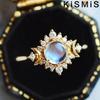 Fashion Woman Exquisite Simple Moon Ring Beautiful Generous Birthday Gift Party Jewelry Size 5-10