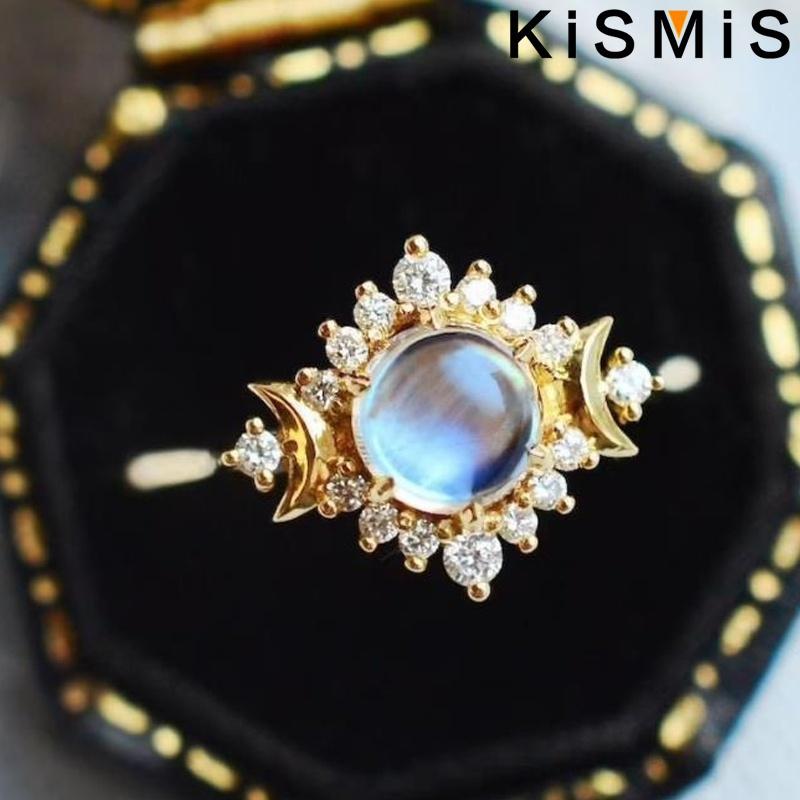 Fashion Woman Exquisite Simple Moon Ring Beautiful Generous Birthday Gift Party Jewelry Size 5-10