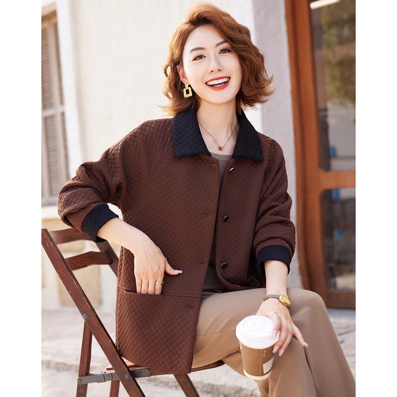 

KAVON Women s Autumn Retro Quilted Jacket 3XL