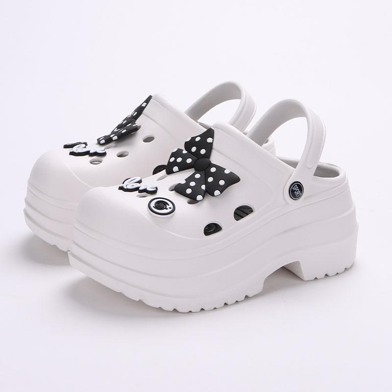 Lucyever 2024 Diy Hole Garden Shoes for Women Slippers Summer 2024 Soft Chunky Platform Sandals Woman Non Slip Beach Slippers