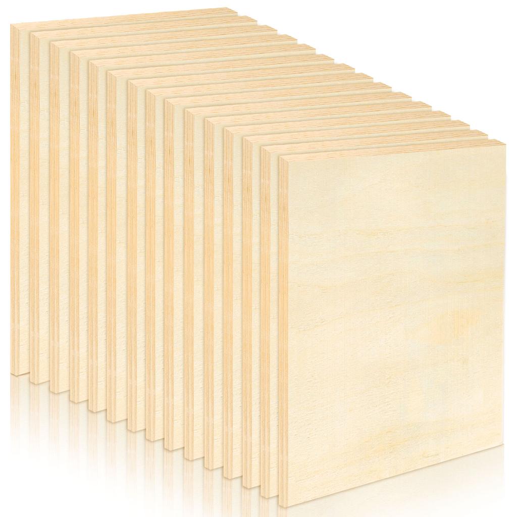 15 Pack Unfinished Wood Canvas Panels Kit 11.8x7.9 Inch Wooden Panel Boards