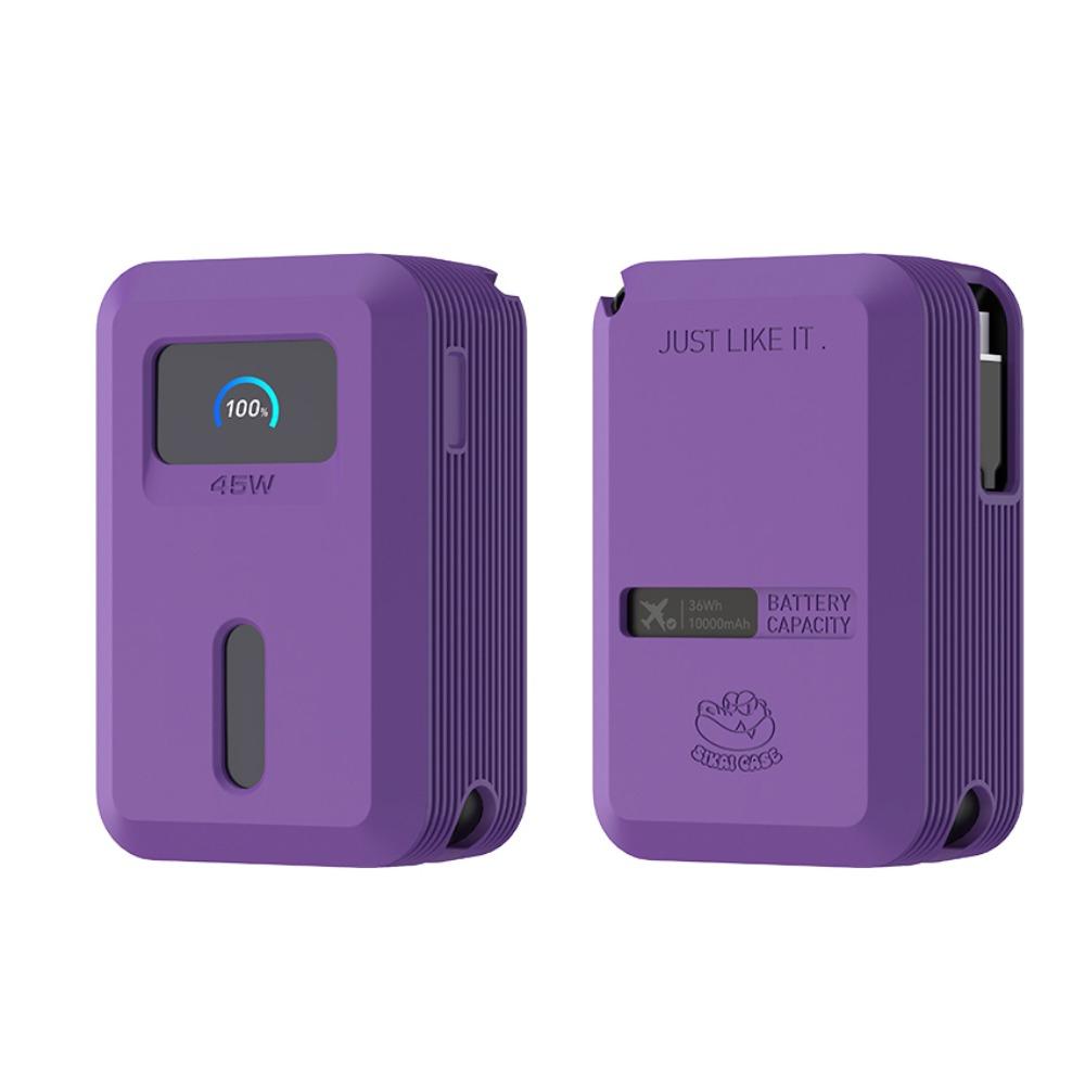 

Shockproof Silicone Case Soft Portable Protective Cover Dustproof A1638 Protective Case for Anker S1 45W Power Bank 10000mAh фіолетовий