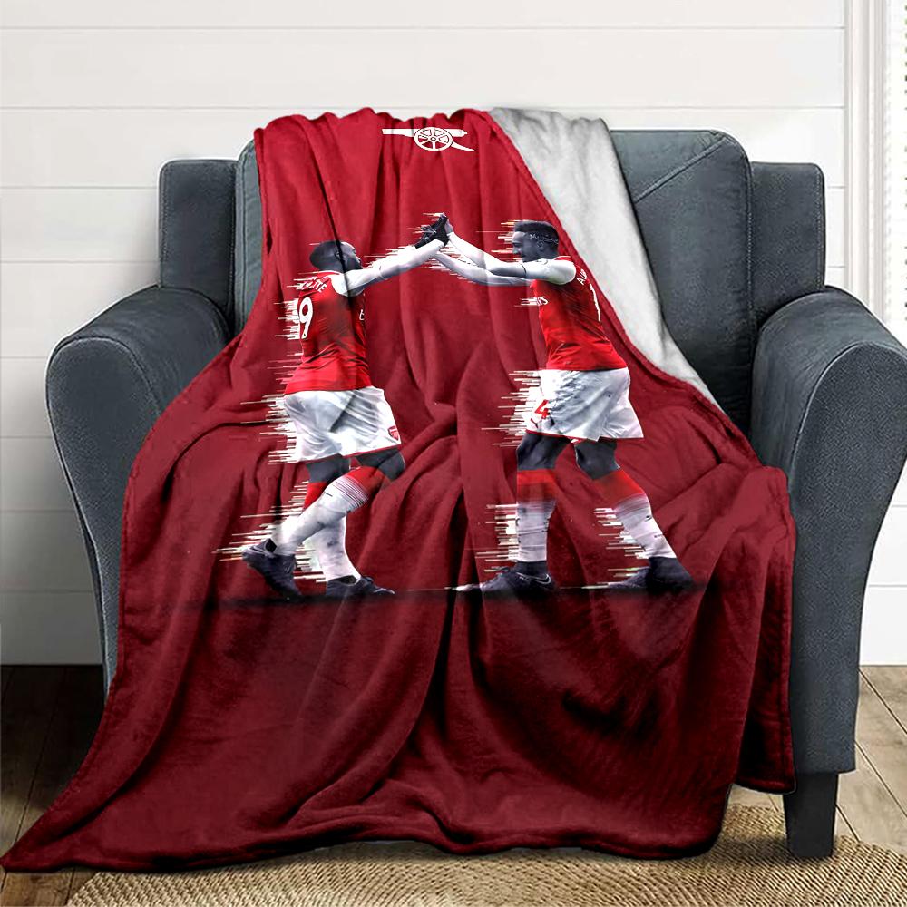 Coperte con stemma dell'Arsenal Football Club in flanella stampata, traspiranti, calde, da divano per casa, ufficio, copriletti 0708a25