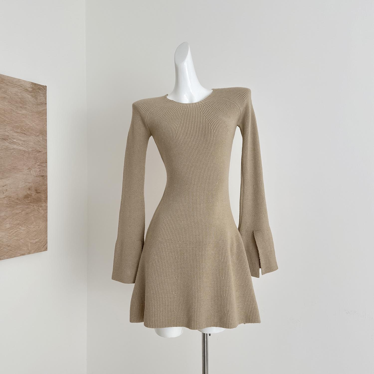 

Inner Echo Women’s Cashmere Knit Sweater Dress, Slim Fit, Mid-Length, Autumn/Winter Layer or Outerwear Small