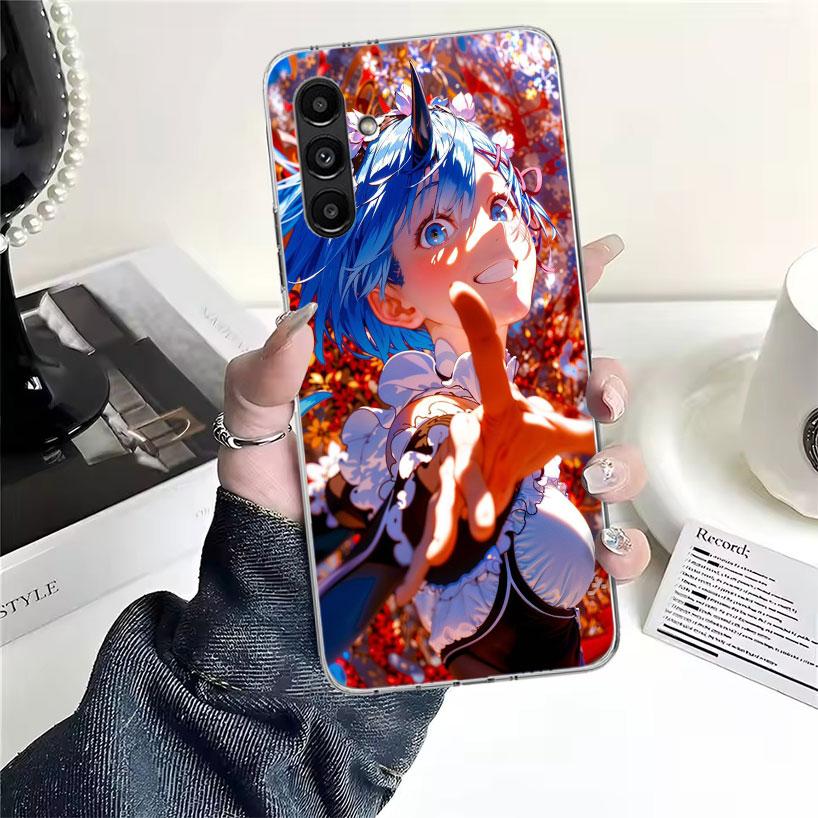 R-Rem Re Zero Anime Phone Case For Samsung Galaxy A13 A14 A15 A16 A17 A53 A54 A55 A56 A57 A33 A34 A35 A36 A37 A23 A24 A25 A26 Ga
