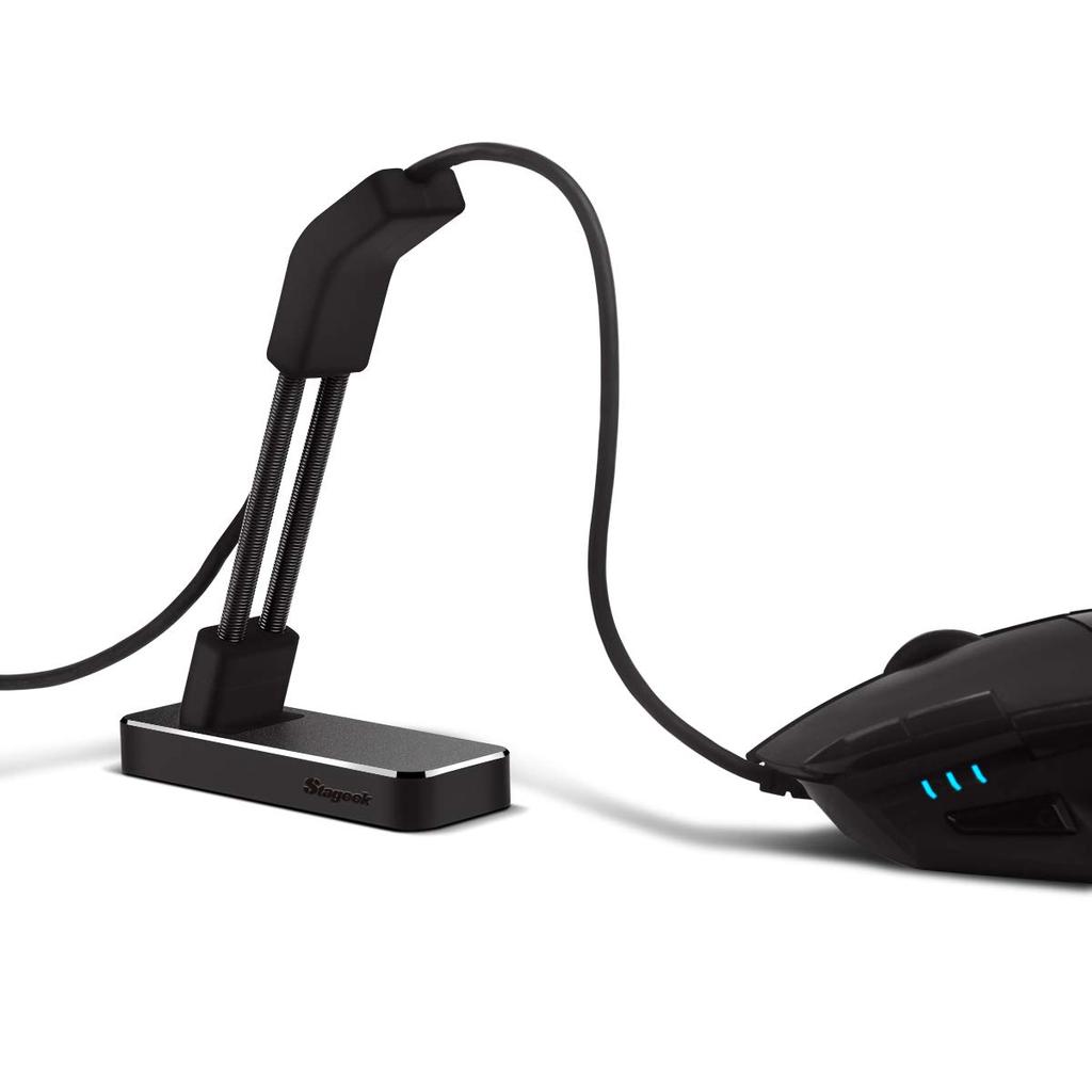 Mouse Stageek Aluminum Alloy Gaming Mouse Cable Management Flexible Mouse Cable Holder Fixer for Esports Gaming Black Bungee, System, -