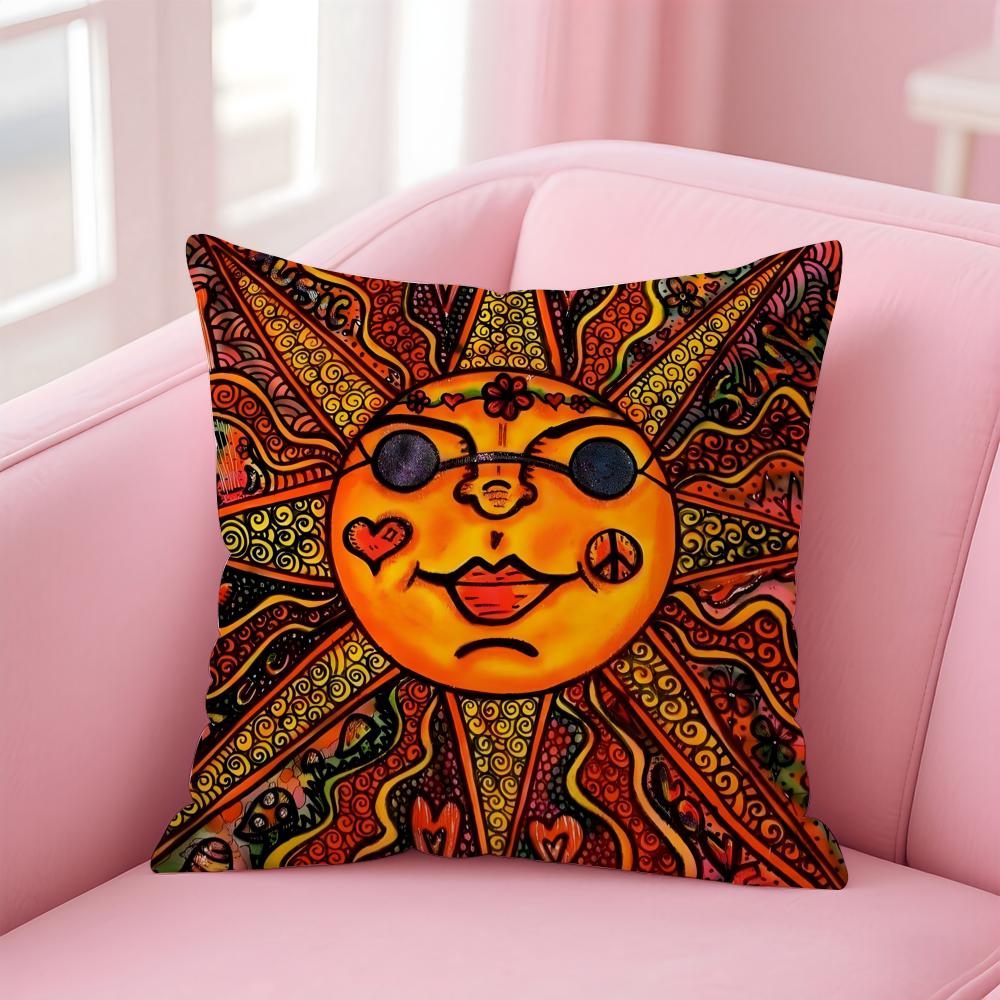 

SHine BBohemian art Cushion Cover Linen Pillowcase Cover Soft Decor for Sofa Home Room 30X30cm