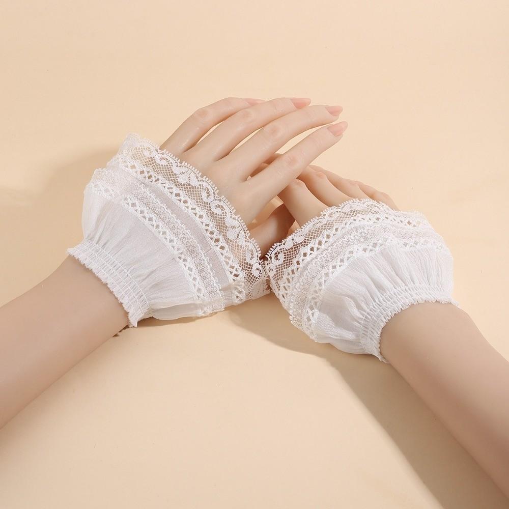 Detachable Fake Cuff Multilayer Ruffle Lace Cuff False Sleeve Cuffs  Women's Clothing Accessories