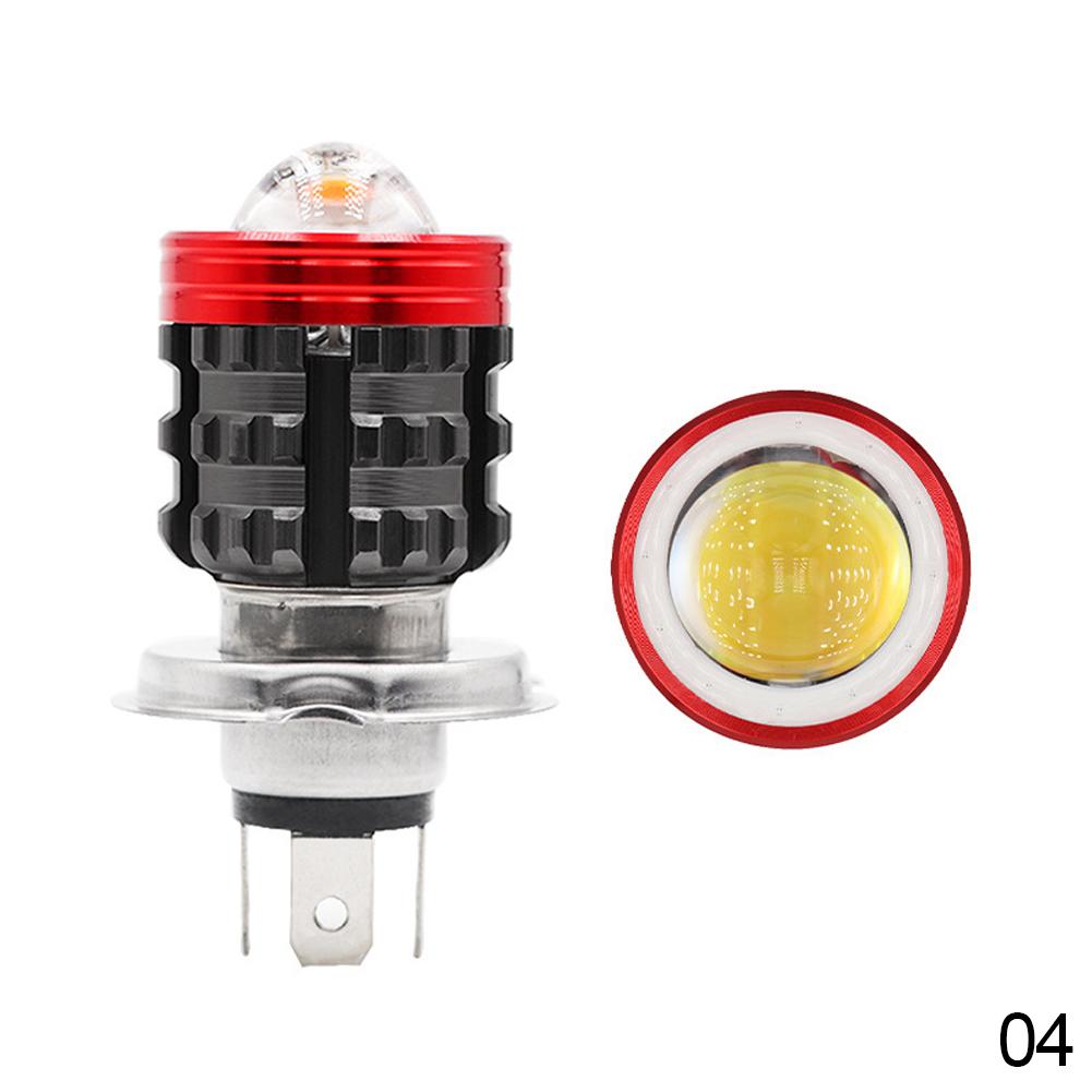

H4 светодиодная фара для мотоцикла BA20D H6 Angel Eye Motor светодиодная лампа для мотоцикла белая желтая дальний ближний свет DC 12-80 В универсальная