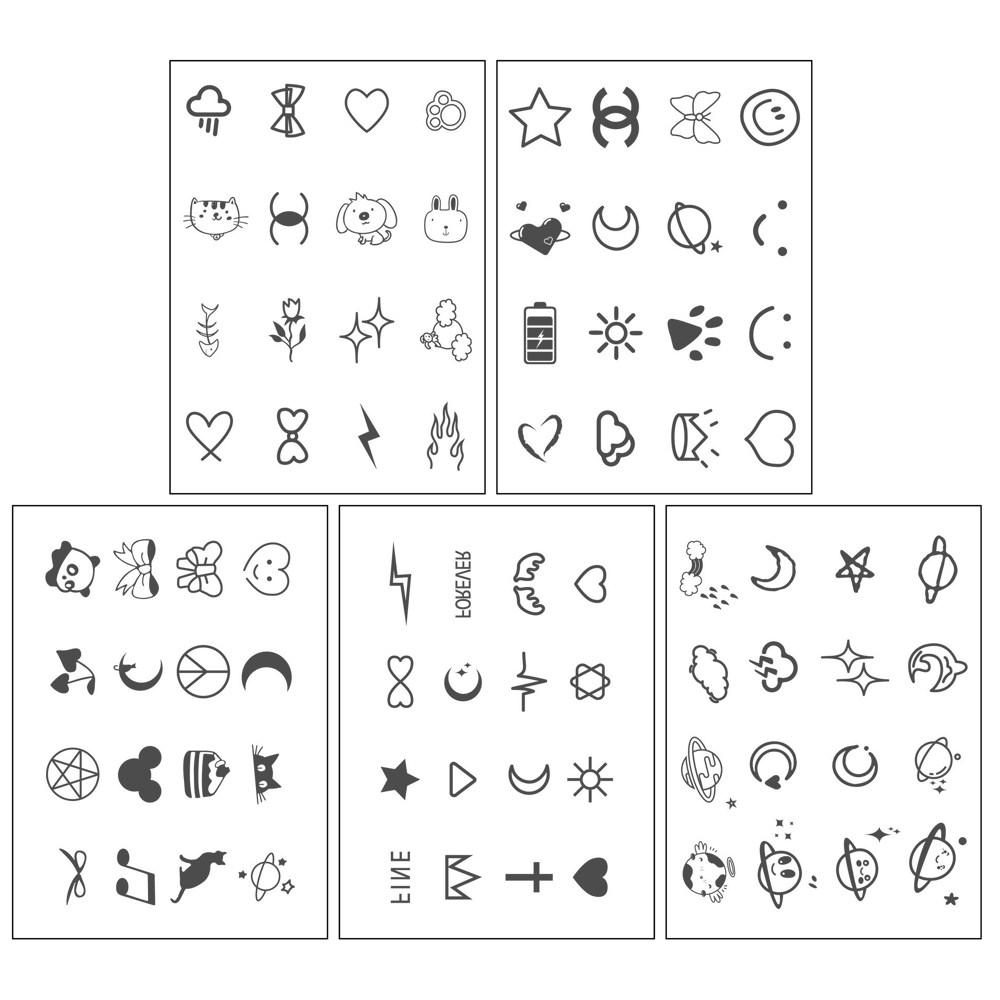 Le Diamant semi-permanentes Mini-Tattoo, niedlicher modischer Tattoo-Aufkleber, selbstklebendes Henna, 236P, 236 Arten, 1 Set, blau
