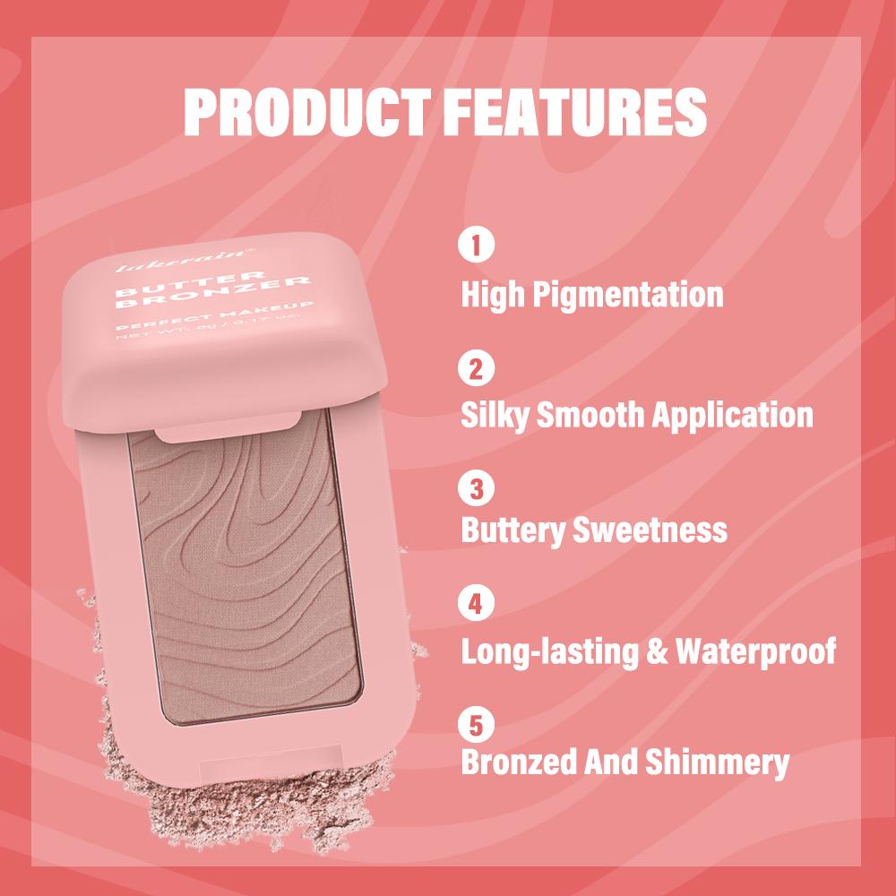 Lakerain Butter Bronzer Cream Women Waterproof Genteel Girl Nude Makeup Silky Shimmer Monochrome Blush Korean Face Cosmetics