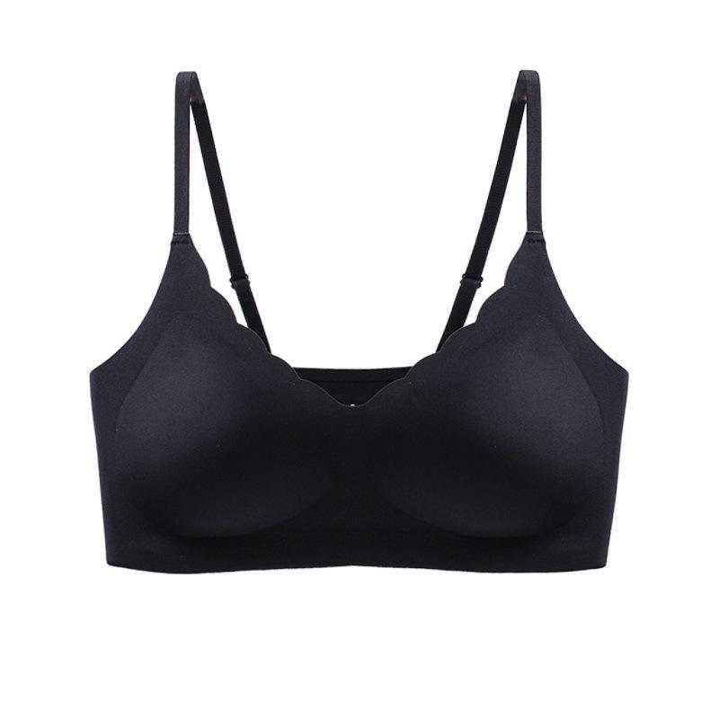 V-neck Seamless Wave Edge Bra - Wire-free, Thin, and Comfortable for Women