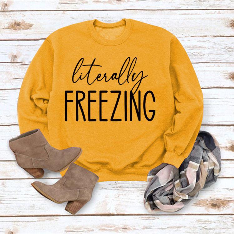 Simple Round Neck Pullover Long Sleeve Printed Loose Hoodie