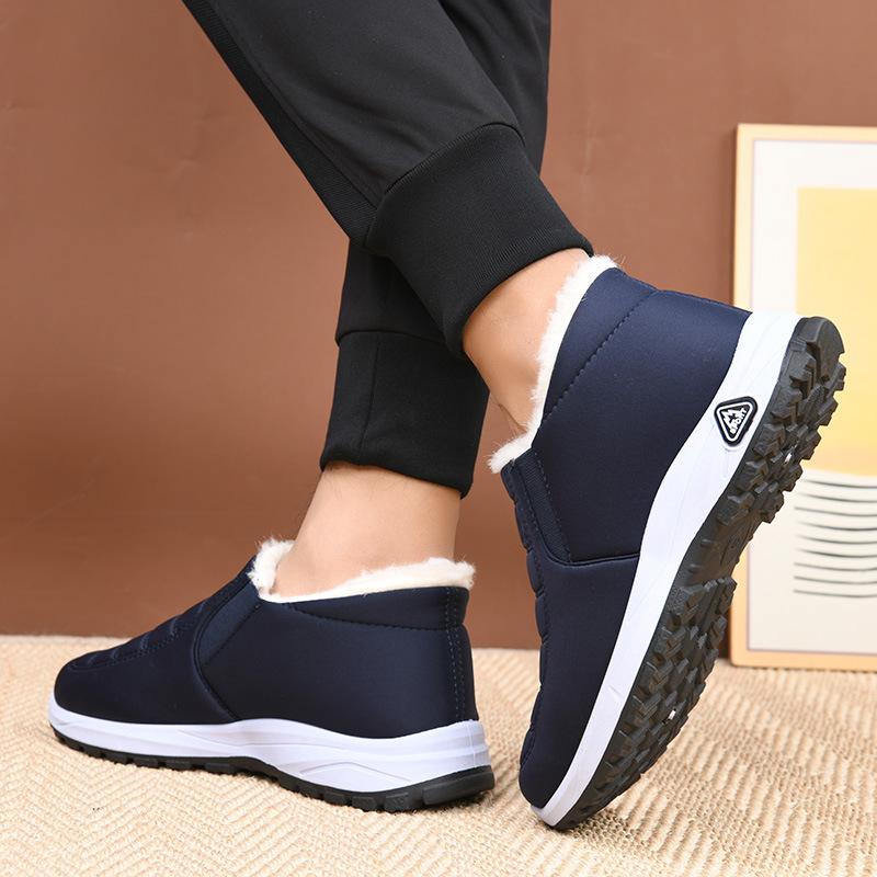 New Thick Cashmere Cotton Shoes Winter Men's and Women's Warm Snow Boots Casual Comfort Boots for Middle aged and Elderly