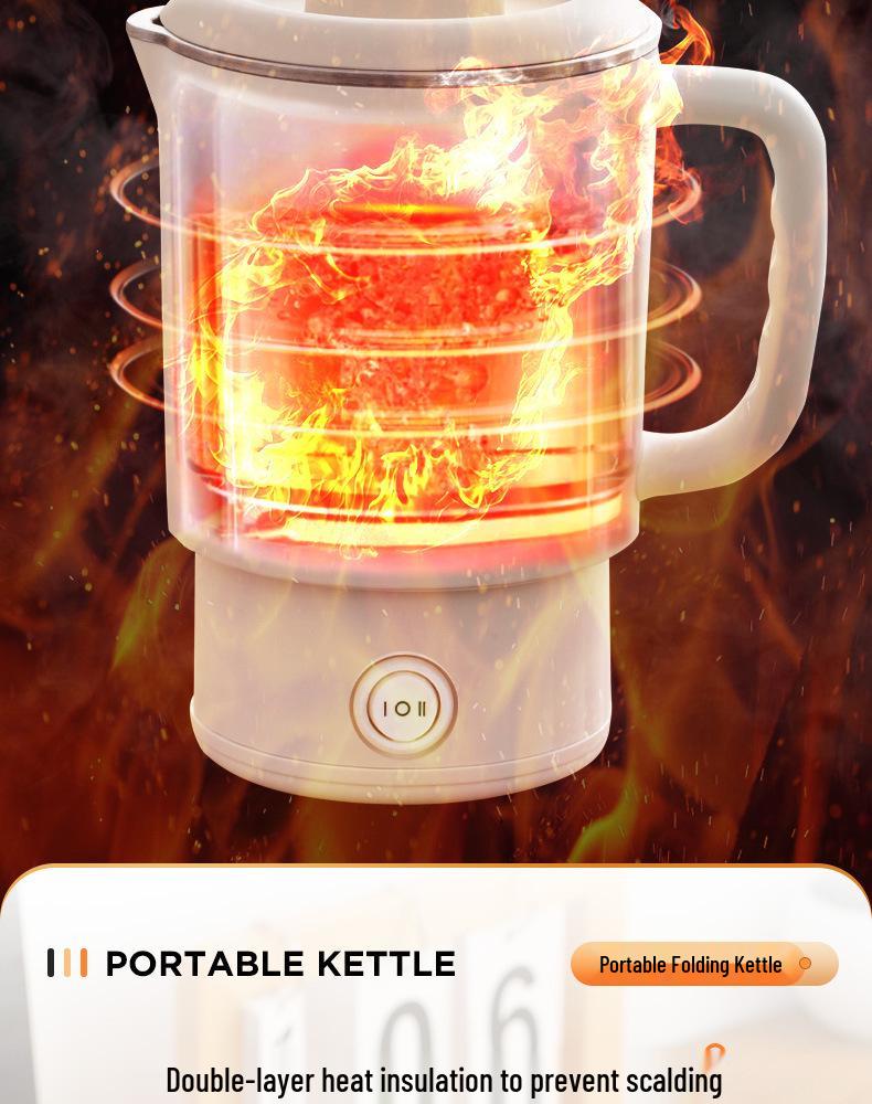 Portable Folding Electric Kettle: Compact 304 Stainless Steel Water Heater for Travel