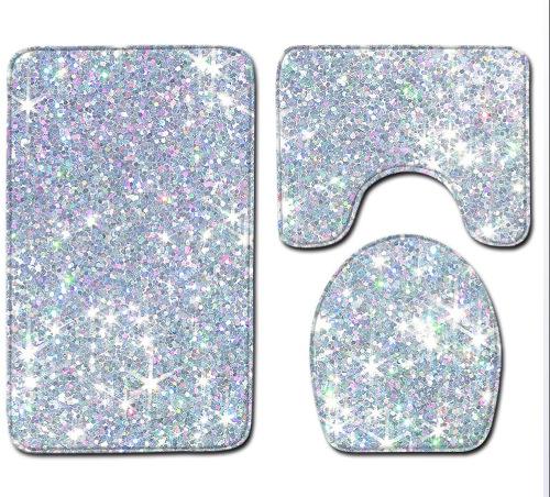 Rose Floor Mat Bathroom Mat Toilet Three-Piece Set