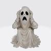Yousheng Halloween Ghost Figurine, Scary Face Ghost Statue, Resin Spooky White Ghost Decoration for Indoor Home, Office, Desk