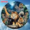 Iron Wall Art Green Jungle Wildlife Metal Painting Lion Giraffe Zebra Leopard Cheetah Monkey Home Bar Cafe Wall Decor