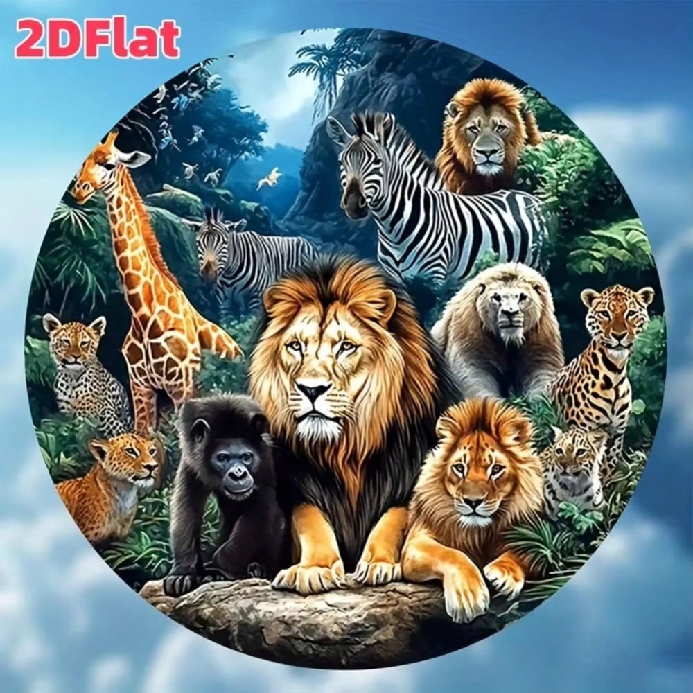 Iron Wall Art Green Jungle Wildlife Metal Painting Lion Giraffe Zebra Leopard Cheetah Monkey Home Bar Cafe Wall Decor